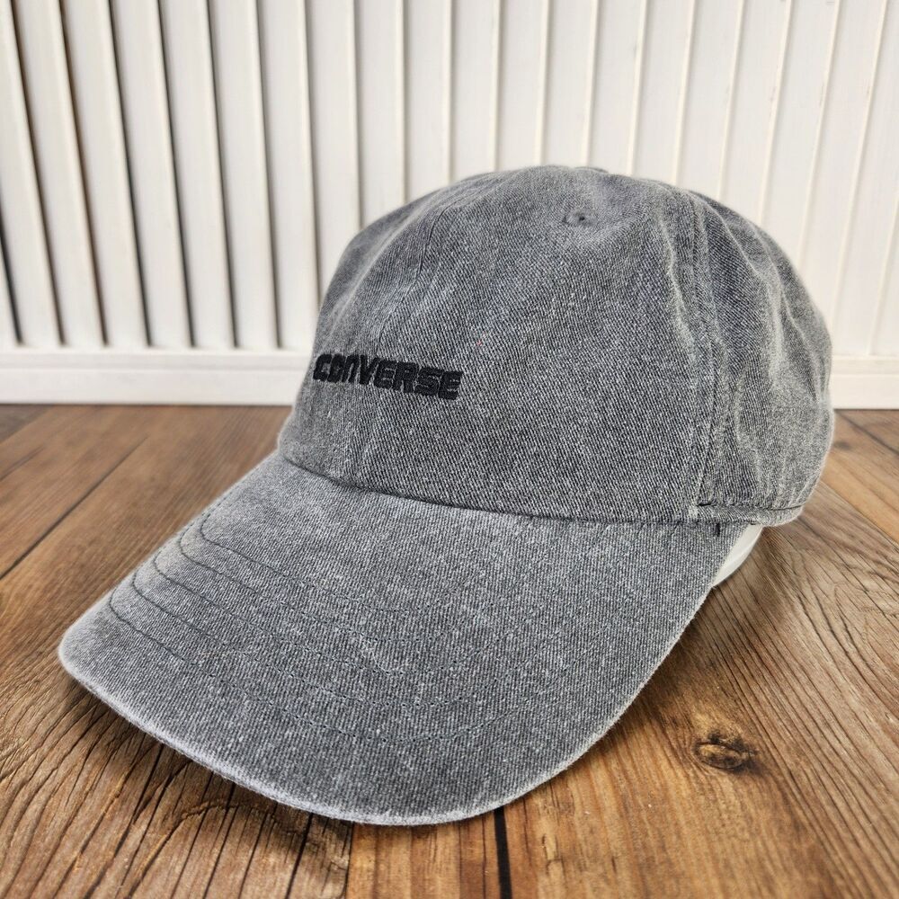 Converse Pigment Low Cap Gray Washed Canvas Strapback Cotton Dad Hat Casual